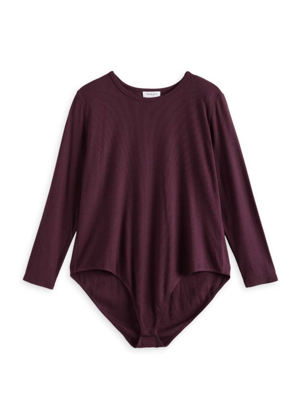 Gilli Chana Long Sleeve Knit Bodysuit Burgundy Plus 2X (Stitch Fix)